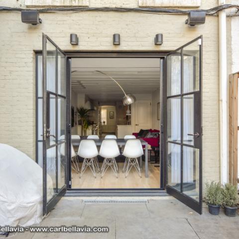 brownstone, bathroom, staircase, fireplace, contemporary, 