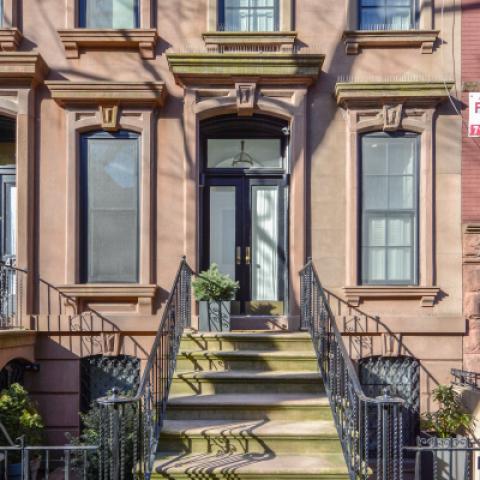 brownstone, bathroom, staircase, fireplace, contemporary, 