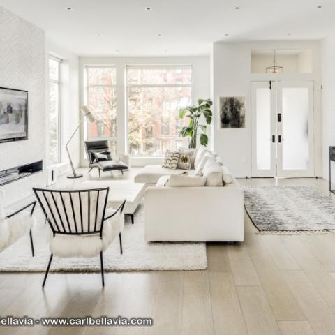 townhouse, contemporary, modern, light, white, glass, bathroom, kitchen, 