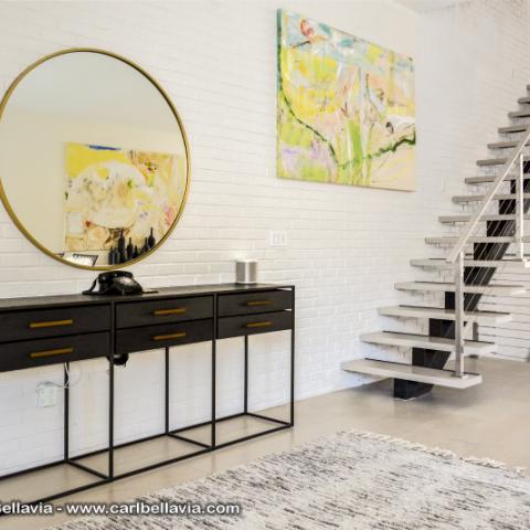 townhouse, contemporary, modern, light, white, glass, bathroom, kitchen, 