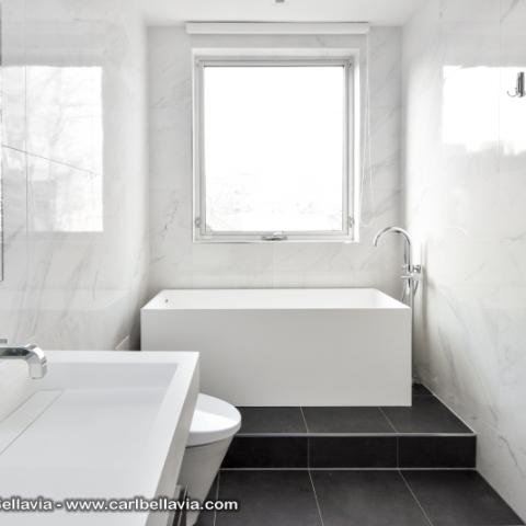 townhouse, contemporary, modern, light, white, glass, bathroom, kitchen, 