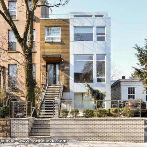 townhouse, contemporary, modern, light, white, glass, bathroom, kitchen, 