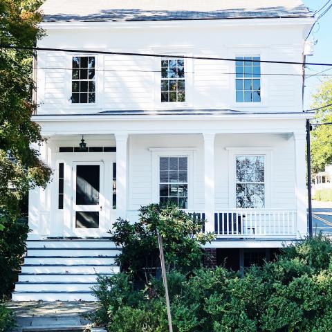 suburban, white, light, airy, traditional, contemporary, porch, 