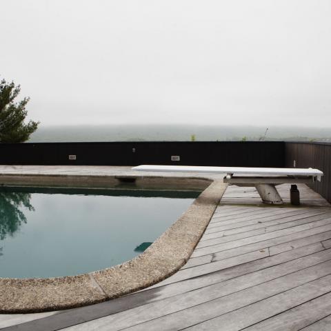 modern, contemporary, pool, bar, patio, wooded, fireplace, pool table, deck, 