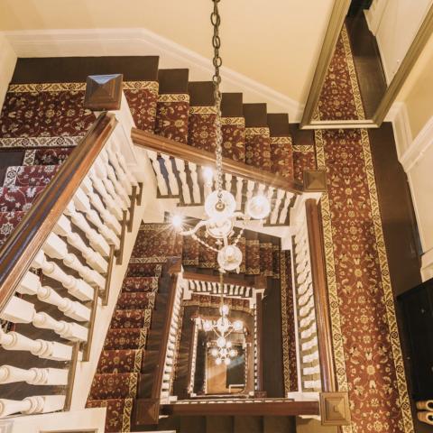 mansion, townhouse, upscale, opulent, terrace, rooftop, staircase, traditional, 