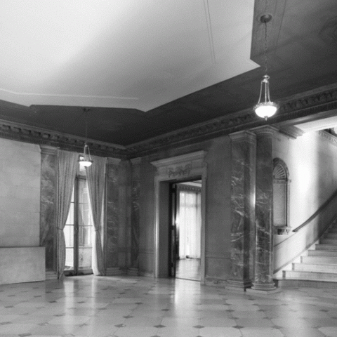 bohemian, distressed, empty room, staircase, mansion, eclectic, distressed, estate