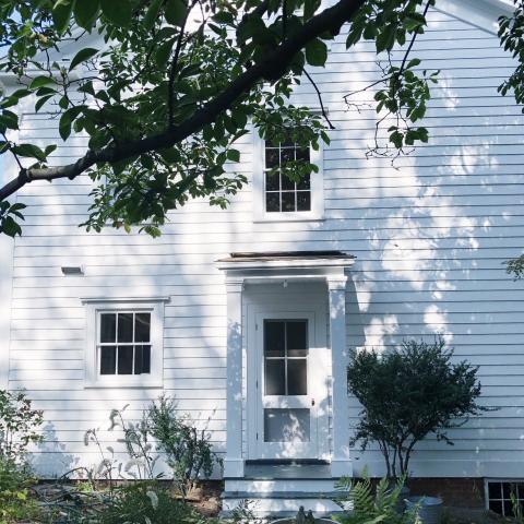 suburban, white, light, airy, traditional, contemporary, porch, 
