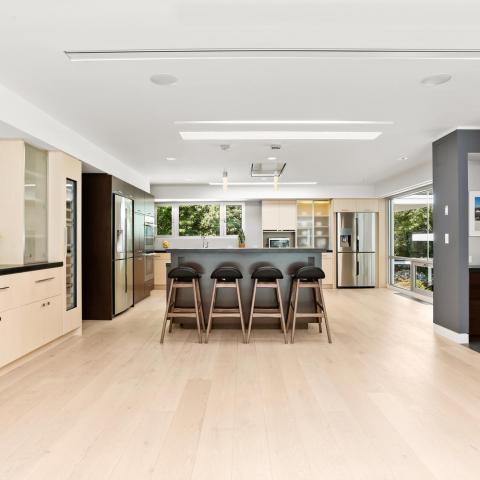 modern, light, airy, pool, kitchen, 