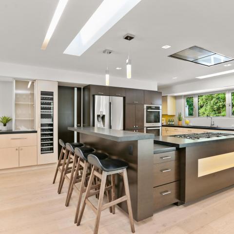 modern, light, airy, pool, kitchen, 