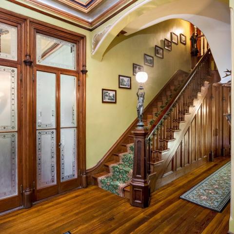 opulent, grand, mansion, victorian, garden, greenhouse, staircase, porch, 