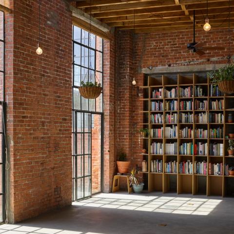 industrial, light, concrete, garden, textured walls, 