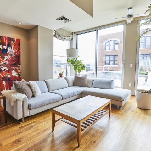 loft, apartment, contemporary, light, terrace, city view, 