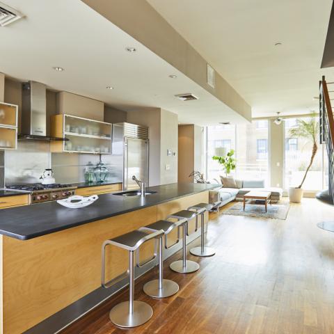 loft, apartment, contemporary, light, terrace, city view, 