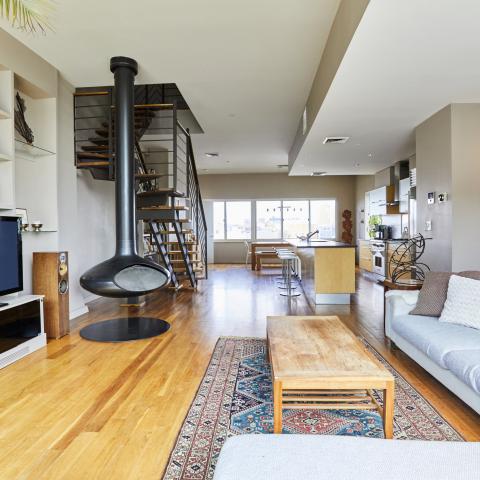 loft, apartment, contemporary, light, terrace, city view, 