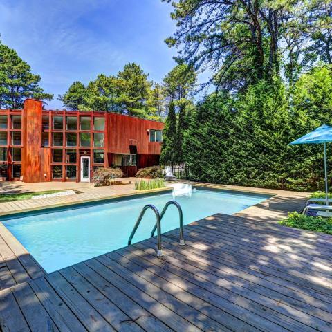 Hamptons, pool, deck, contemporary, wood, 