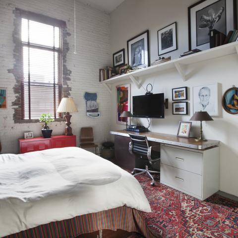 loft, apartment, eclectic, white, textured walls, 