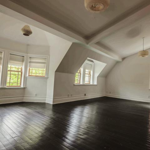 traditional, distressed, empty room, rooftop, 