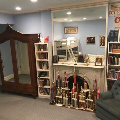 townhouse, traditional, library, 