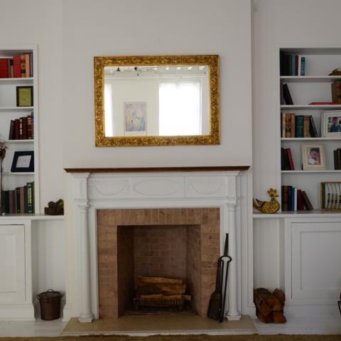 traditional, white, bathroom, kitchen, light, fireplace, 