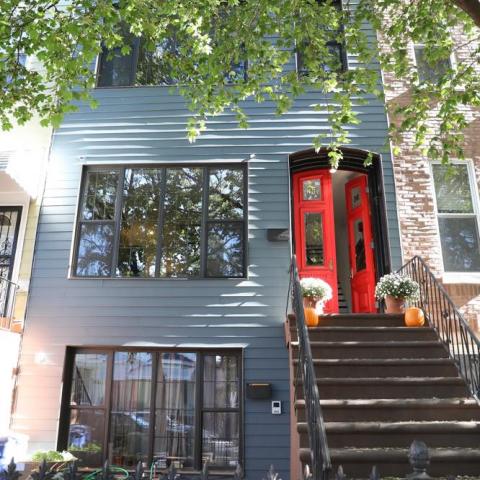 townhouse, contemporary, colorful, staircase, 
