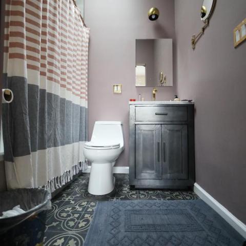 townhouse, contemporary, colorful, staircase, 