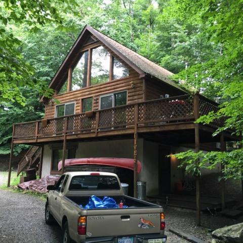 cabin, log house, rural, lake, deck, fireplace, rustic, 