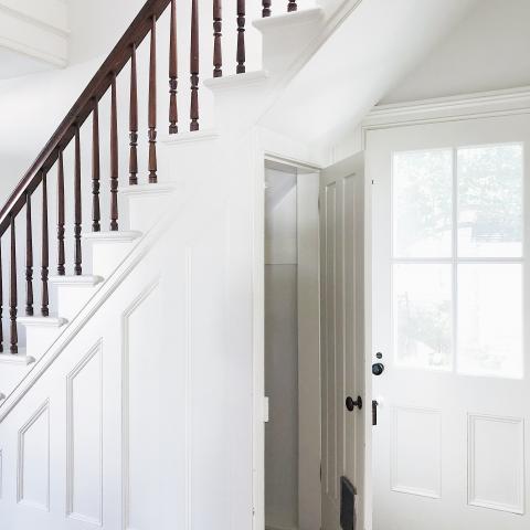 suburban, white, light, airy, traditional, contemporary, porch, 