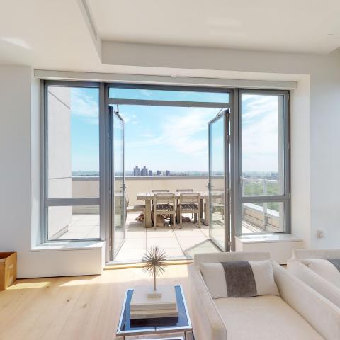 penthouse, apartment, modern, light, city view, terrace, 