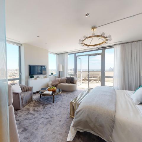 penthouse, apartment, modern, light, city view, terrace, 