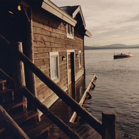 lake, rustic, traditional, cabin, water, pool, 