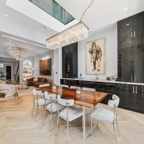 brownstone, townhouse, contemporary, upscale, staircase, terrace, garden, kitchen, bathroom, 