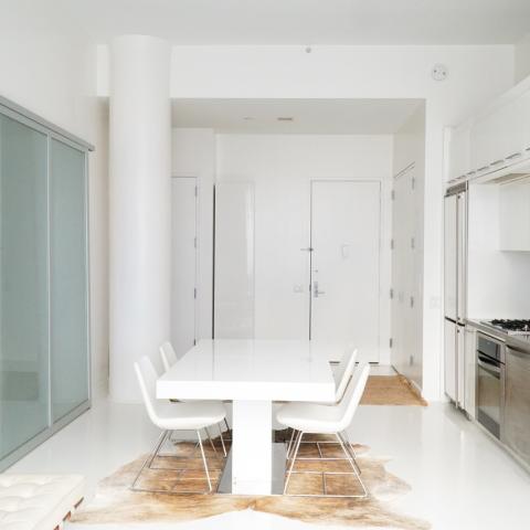 loft, apartment, white, kitchen, bathroom, 