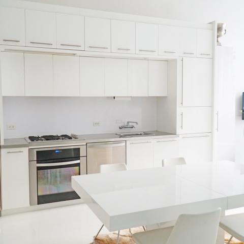 loft, apartment, white, kitchen, bathroom, 