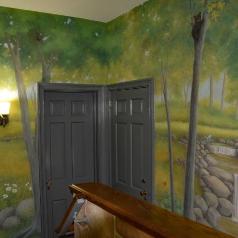 mansion, estate, pool, empty room, staircase, 