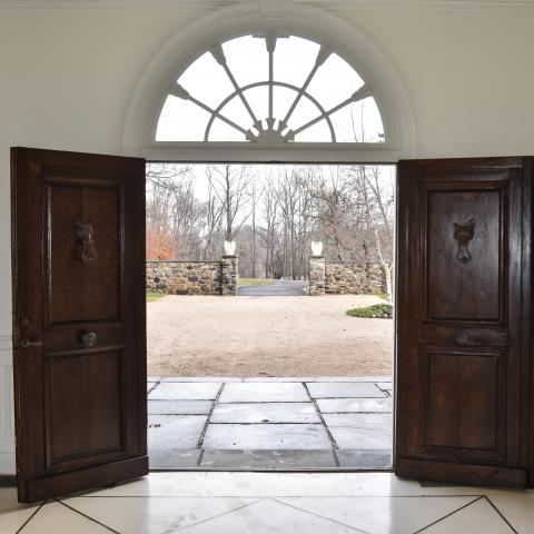 mansion, estate, pool, empty room, staircase, 