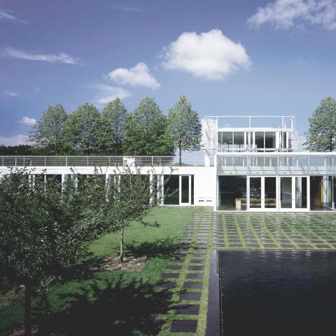 modern, light, glass, pool, estate, field, 