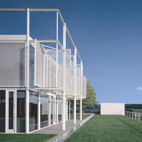 modern, light, glass, pool, estate, field, 