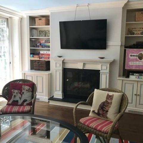 townhouse, traditional, library, 