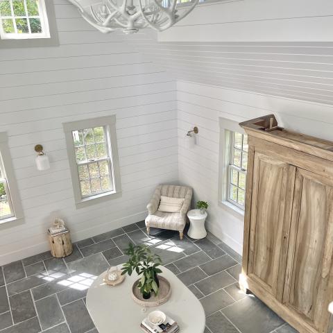 contemporary, traditional, white, light, airy, deck, stone, porch, 