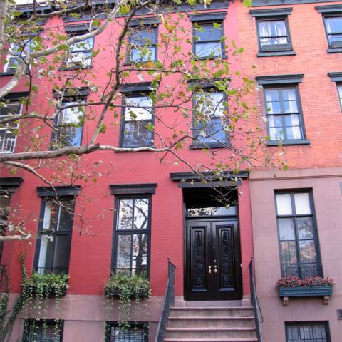 townhouse, brownstone, upscale, contemporary, staircase, fireplace, garden, 