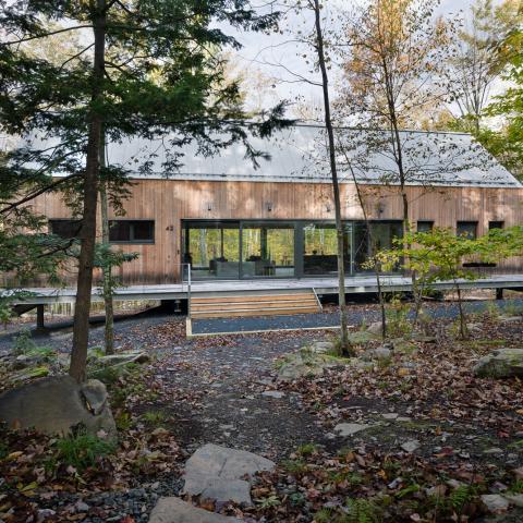 modern, contemporary, wooded, wood, deck, glass, rural, 