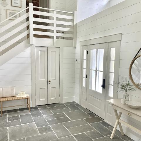 contemporary, traditional, white, light, airy, deck, stone, porch, 