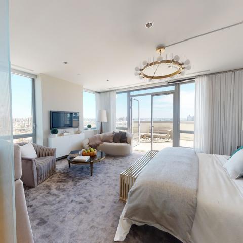 penthouse, apartment, modern, light, city view, terrace, 