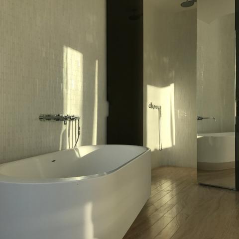 apartment, modern, glass, terrace, bathroom, 