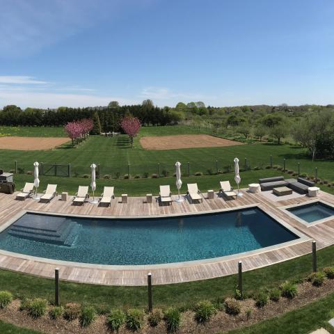 Hamptons, pool, deck, light, airy, upscale, contemporary, 