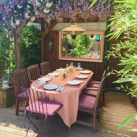 brownstone, townhouse, garden, rooftop, 