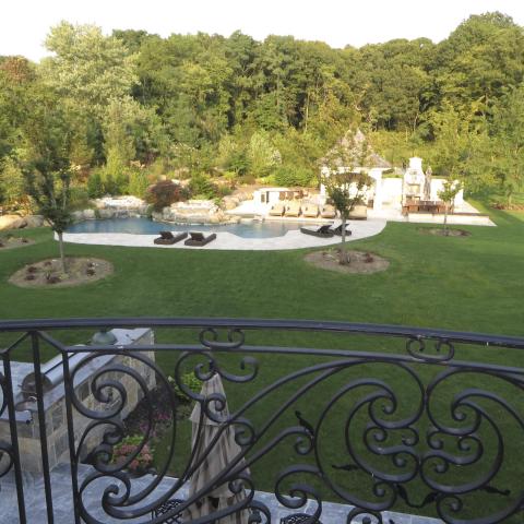 pool, garden, piano, mansion, estate, 