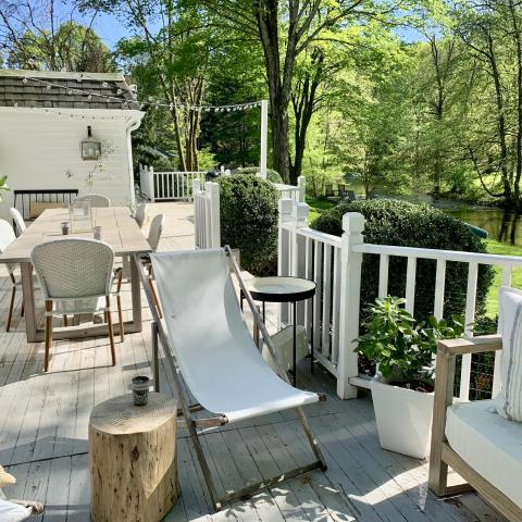 contemporary, traditional, white, light, airy, deck, stone, porch, 