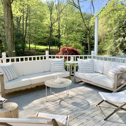 contemporary, traditional, white, light, airy, deck, stone, porch, 