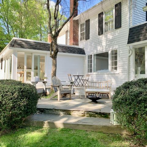 contemporary, traditional, white, light, airy, deck, stone, porch, 